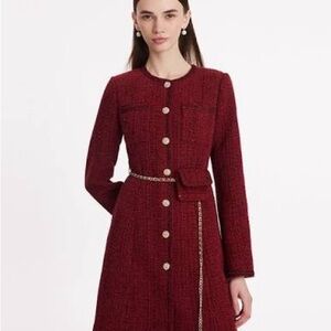 Goelia dark red coat dress